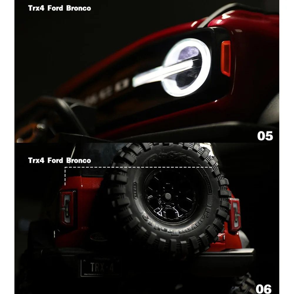 Группа передних и задних фонарей BAAA-LED для Traxxas TRX4 2021 Bronco 1/10 RC Гусеничный автомобиль, указатели поворота, стоп-сигналы