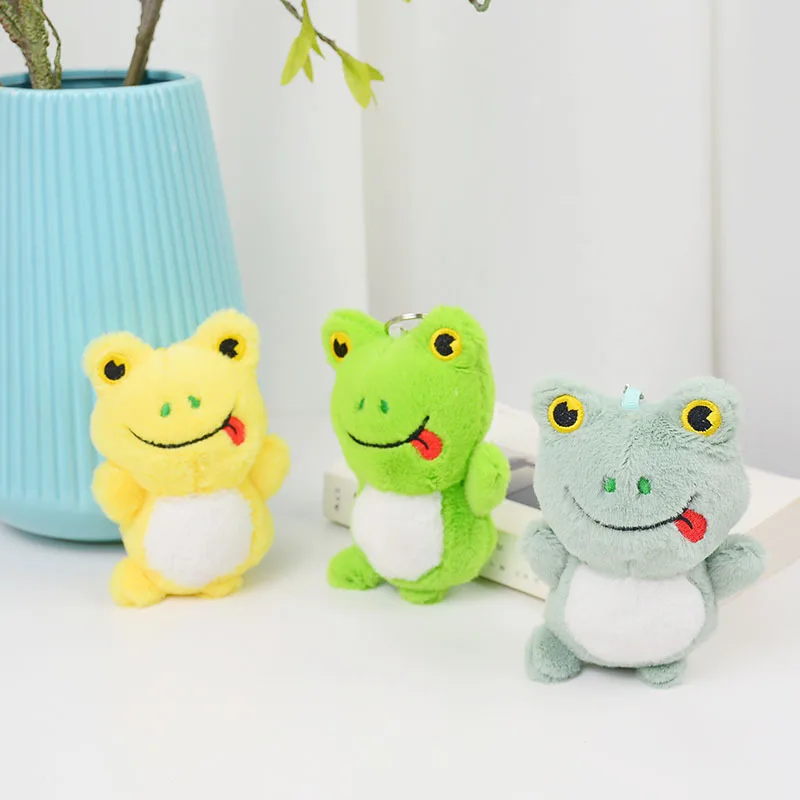 new cute Cartoon trend mischievous frog Plush doll lifelike Pendant Sticking out tongue funny decoration soft doll birthday gift