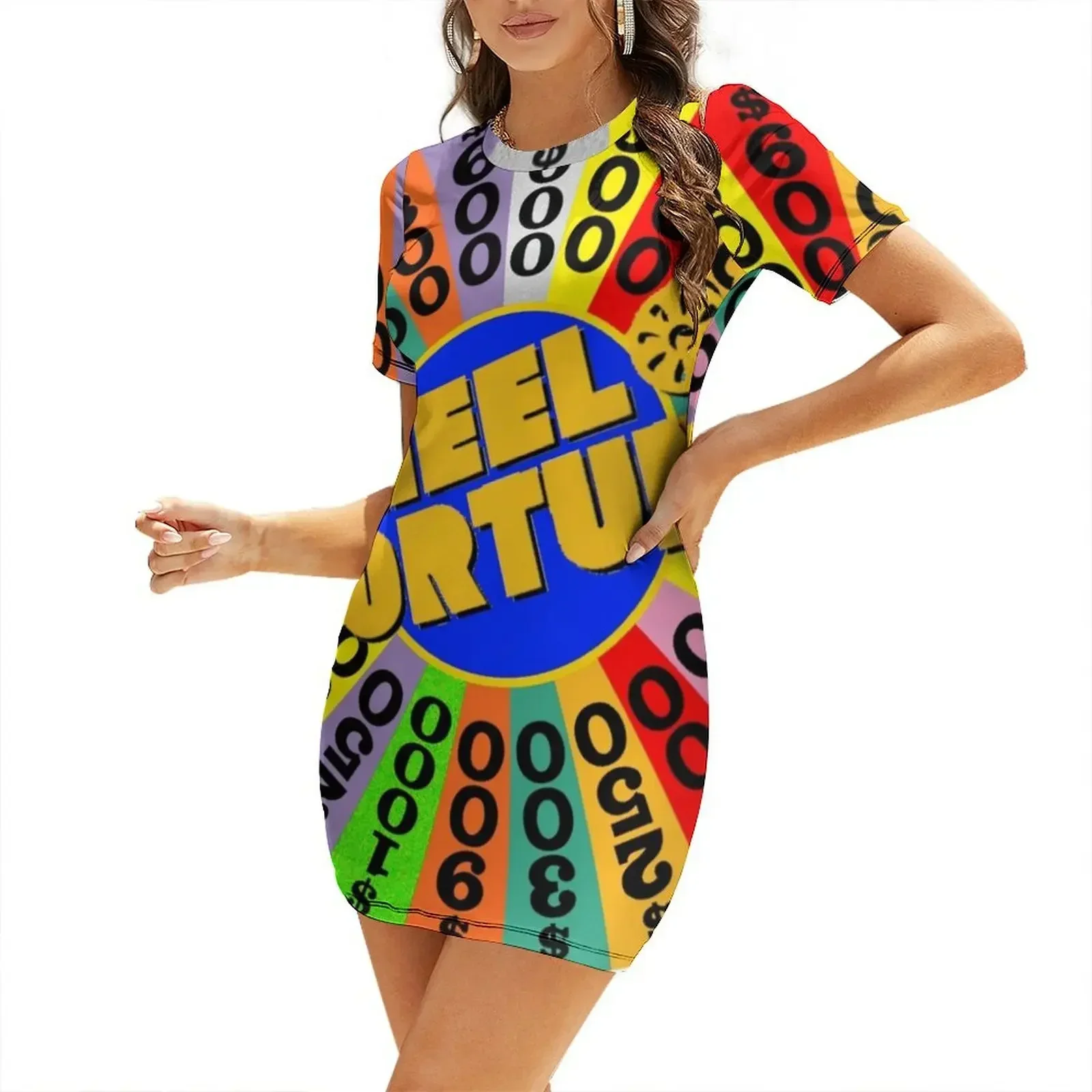 

Wheel of Fortune Short-Sleeved Dress evening dress woman evening dress ladies birthday for women luxury 2026 bandage