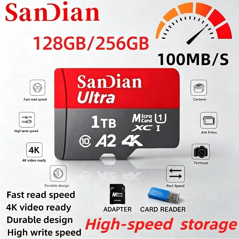 

2026 New Original High Speed Memory Card 128GB 256GB Class 10 Micro TF SD Card 1TB SD Memory Card For Camera Phones tablets