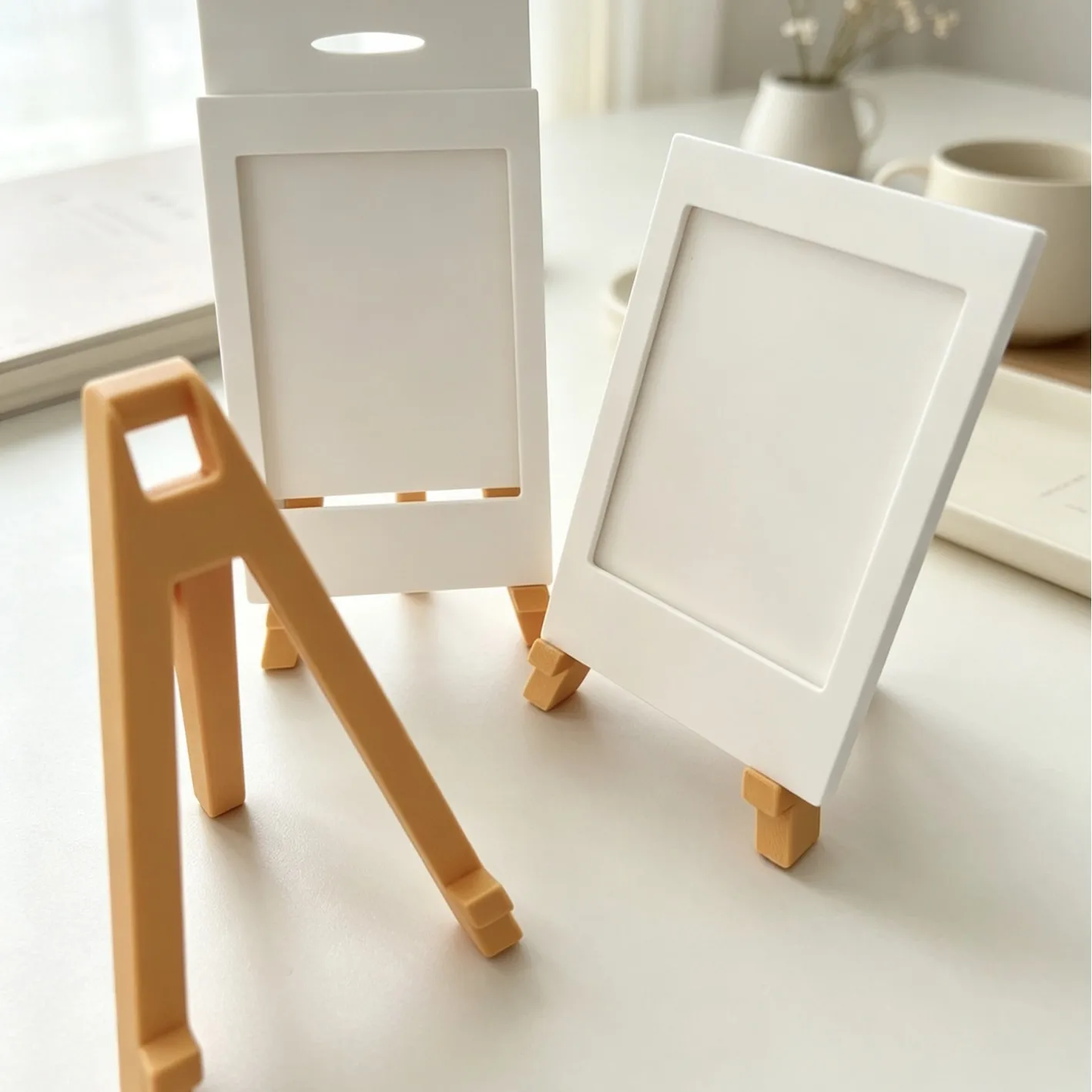 1pcs/2pcs Mini Polaroid Photo Frames with Wooden Stands, Photo Insert Display Racks, Desktop Picture Frames