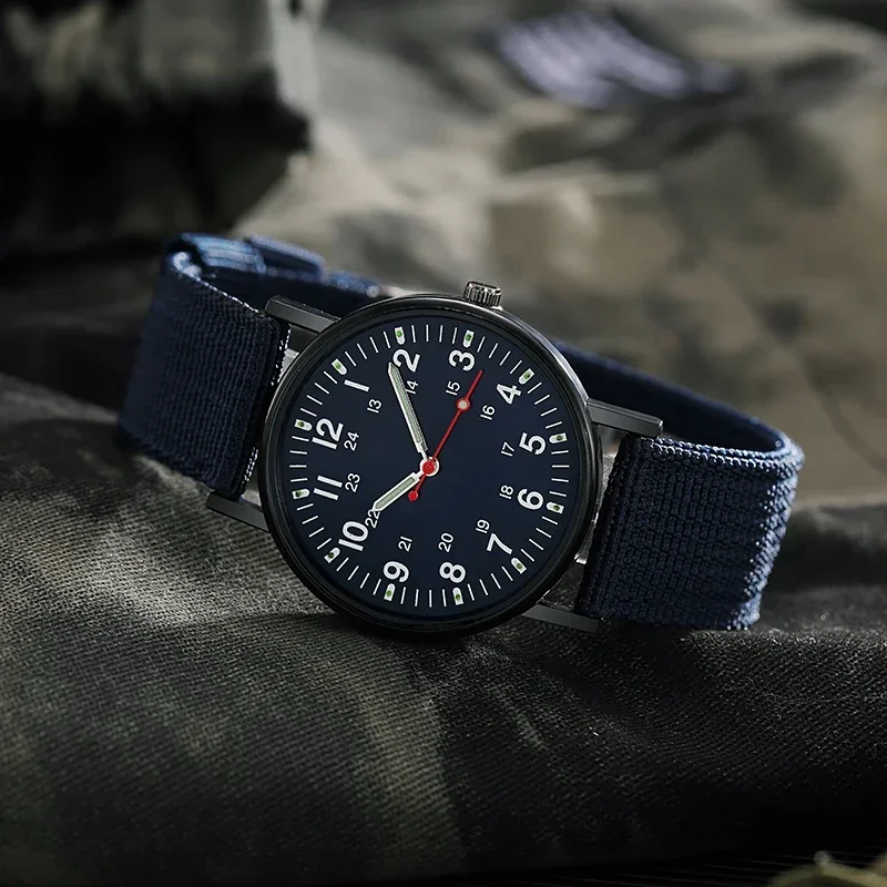 Luminous Men Military Watch Simple Nylon Band Male Army Wrist Watch Quartz Sport Shock Resistant Wristwatches Relogio Masculino