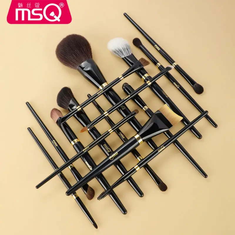 MSQ/Meisikou 15 pièces Piano Master ensemble de maquillage professionnel fard à paupières fond de teint Blush poudre libre brosse poils d'animaux
