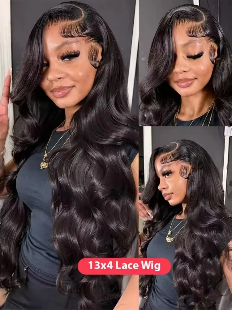 40 46Inch Body Wave Wigs Human Hair 13x6 13x4 HD Lace Frontal 100% Human Hair Wig For Black Women 250 Density Lace Closure Wigs image 3