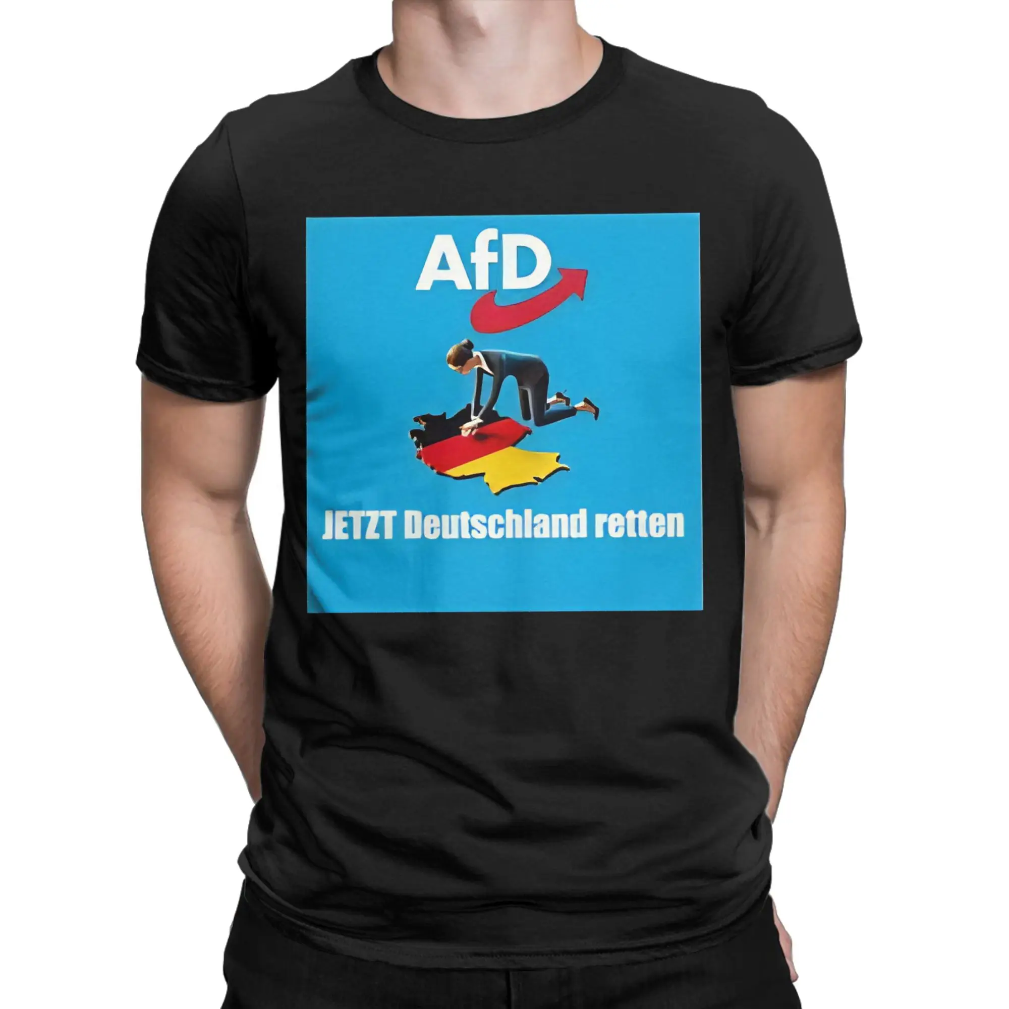 Save AfD Germany  Men T Shirts  Funny Tee Shirt Short Sleeve O Neck T-Shirts Pure Cotton Printing Clothes