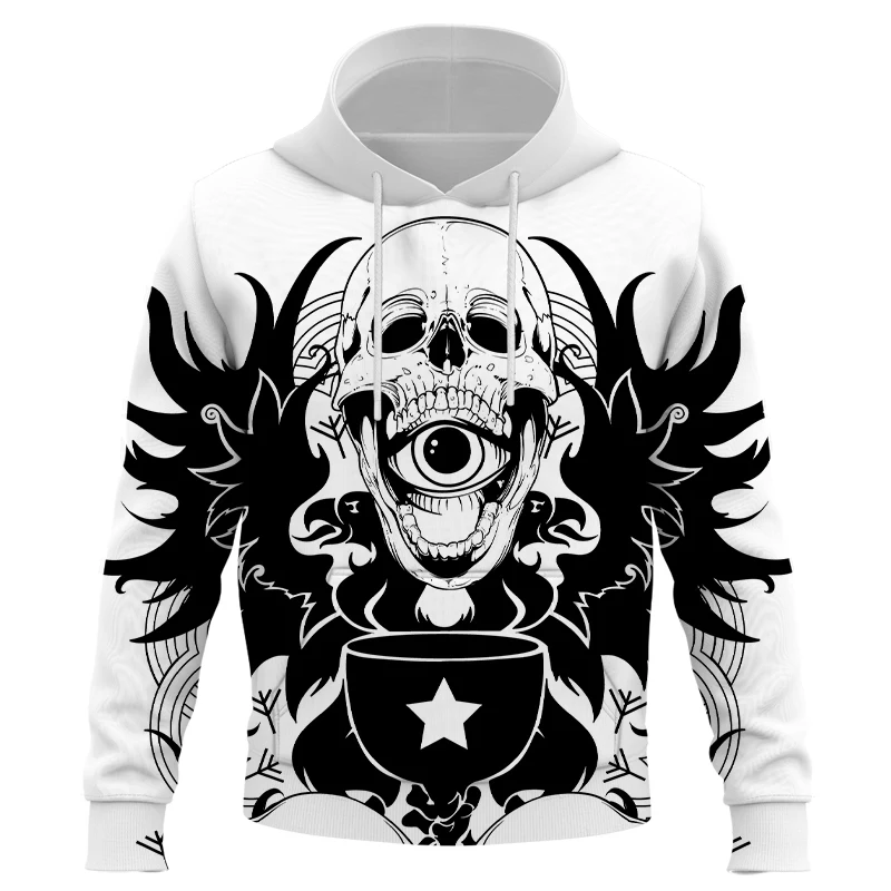 Skull Horrible Halloween Mens Hoodie Sweatshirt 3D Printing Hooded Fitness Casual Fashion Pullover Oversized Clothes Camouflage