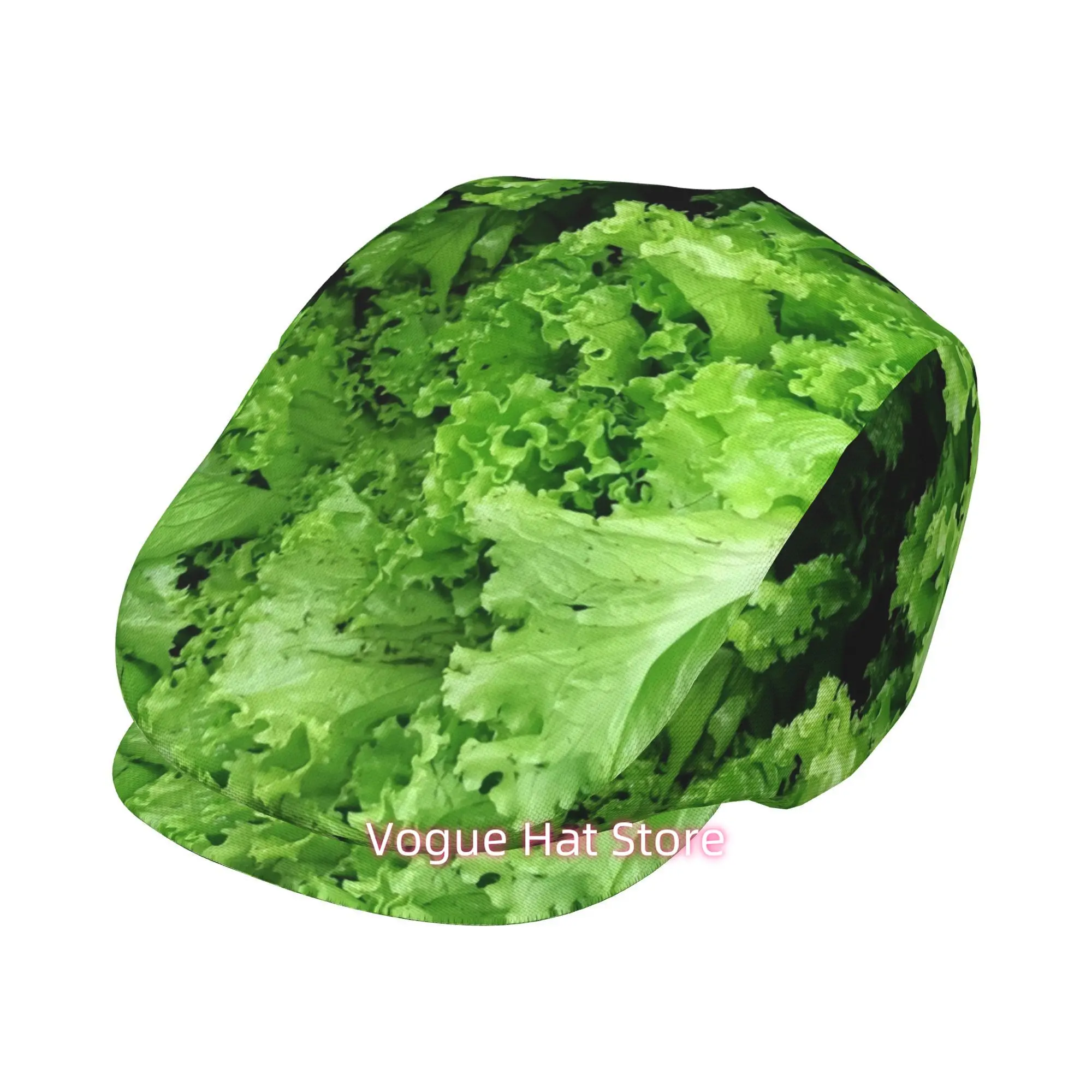 1pc of Green Lettuce Patterned Beret, Adjustable Flat Cap for Both Men And Women, Suitable for Any Season, Including Newsboy, Iv