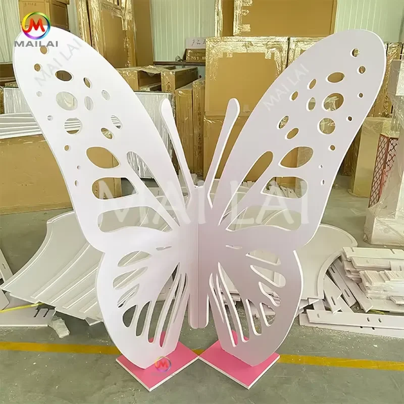 Acrylic Butterfly Display Stand for Baby Shower Wedding Party Decoration Clear Panel Bracket Event Backdrop Photo Prop Clear