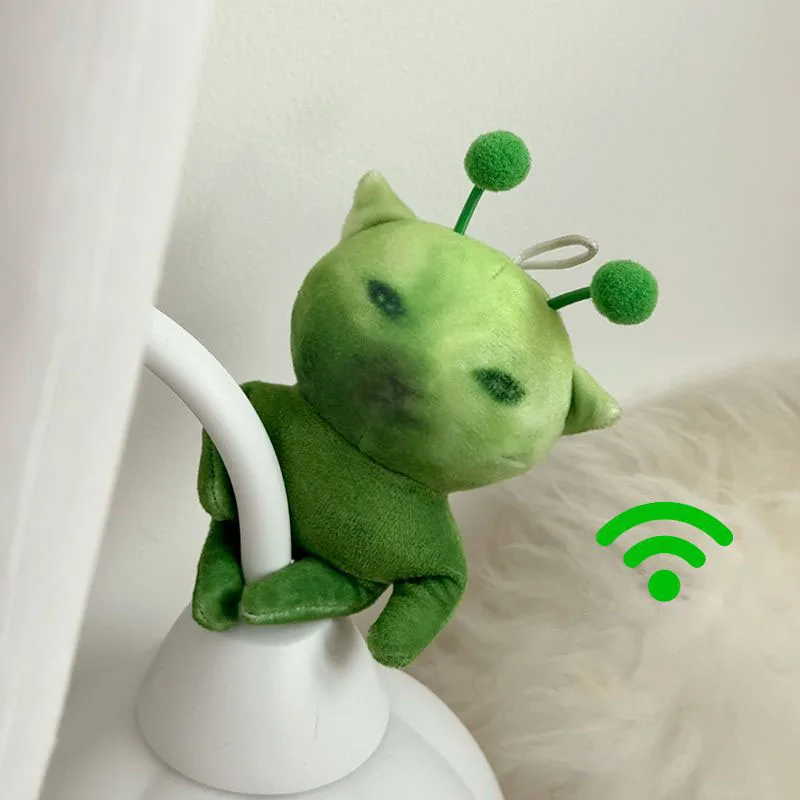 グリーンエイリアンキャットぬいぐるみ、ポーズがとれる＆変形可能なぬいぐるみ、クリエイティブで醜くて可愛いぬいぐるみキーホルダー、ギフトに最適