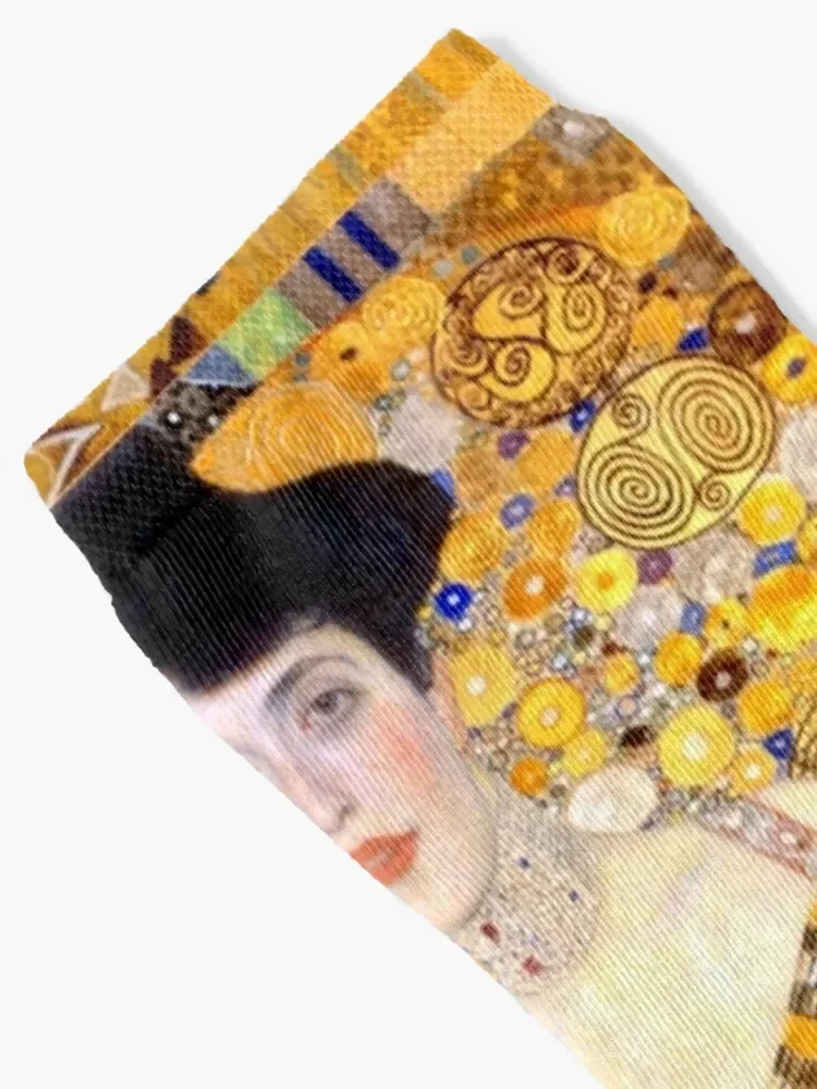 The Lady In Gold (Portrait of Adele Bloch-Bauer I) - Gustav Klimt Socks golf Novelties Designer Man Socks Women's