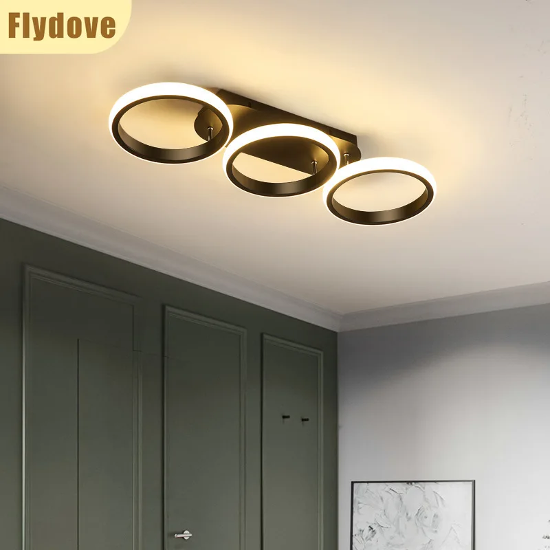 

Modern LED Black White Ceiling Lights Chandeliers Aisle Hallway Bedroom Living Dining Room Stairs Indoor Decor Luster Fixtures