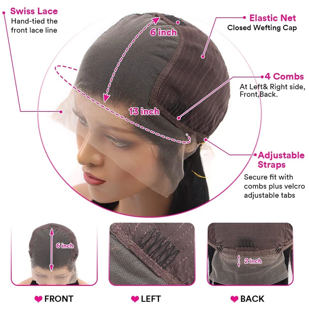 32 36 بوصة 13x6 مستقيم الدانتيل الجبهة الباروكات شعر الإنسان قبل قطعها الباروكات الأمامية شعر الإنسان للنساء HD الدانتيل شعر مستعار أمامي 210% الكثافة