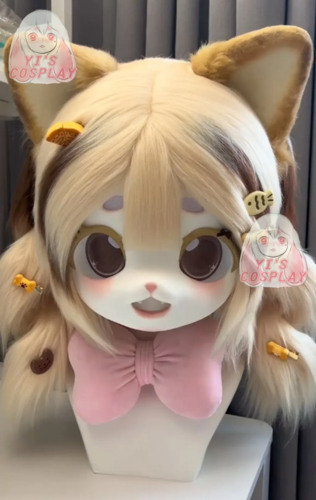 

Yis cosplay Custom Furry head Kigurumi Head Cosplay Kemono Fursuit Handmade Headsets Beast Customized Fursuit Kemono Head