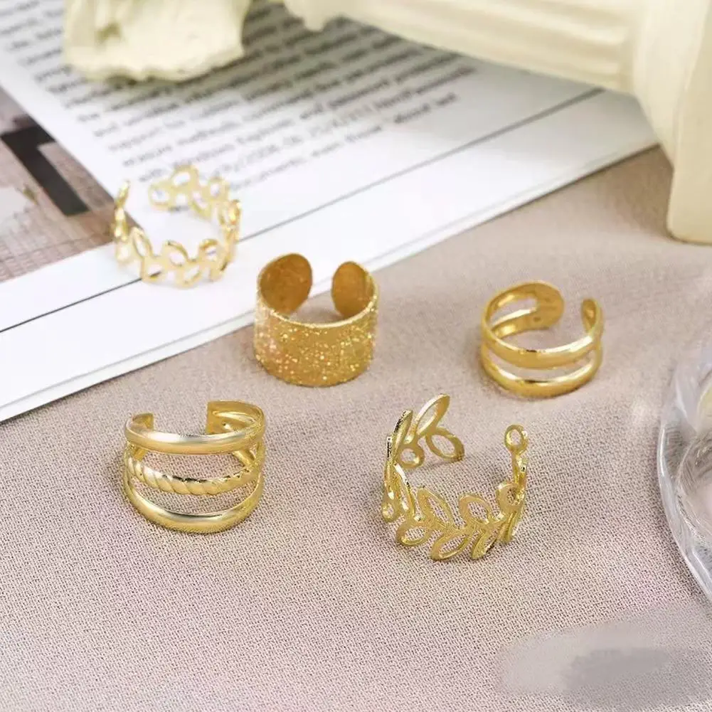 5pc Women's Natural Earstuds & Men's Ear Bone Clips Set