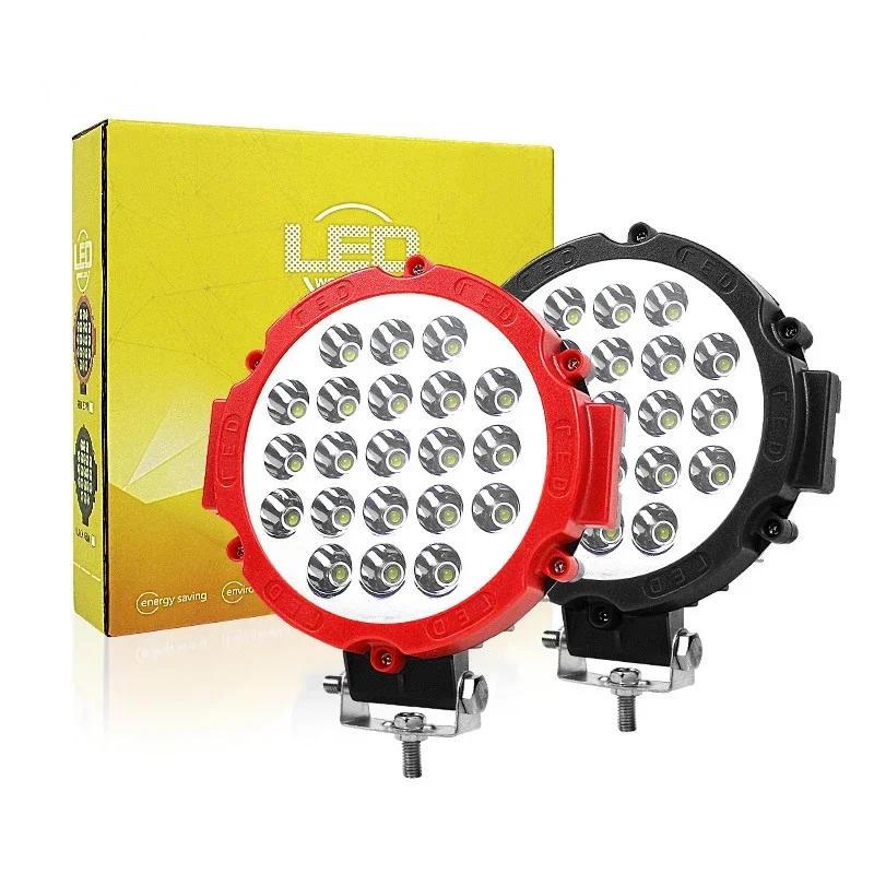 Durable  7-inch 63W Off-road Work Light LED Modified Spotlight Engineering Vehicle Front Bumper Light Cargo Inspection Light