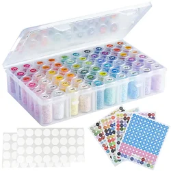 CHENISTORY 60 Bottles Diamond Painting Container Case With Color Number Stickers Labels Beads Storage Box Organizer Tool