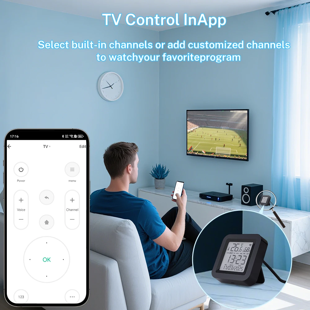 Tuya WiFi Thermometer Hygrometer with IR Remote Control for AC TV Temperature Humidity Sensor Works with Yandex SmartLife Alexa image 2