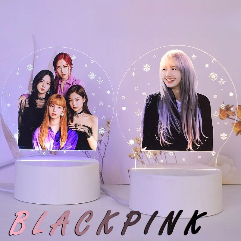 

Black Pink Creative Glowing Desk Lamp Fan Merchandise Soft Light Night Lamp Ideal Surprise Birthday Gift Choice