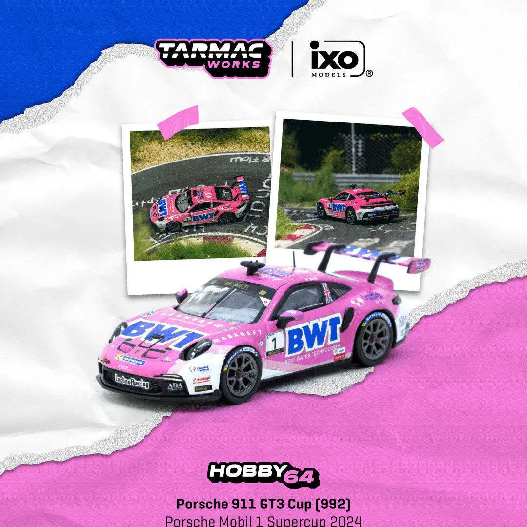 

TW 1:64 Porsche 911 GT3 Cup (992) #1 Alloy Die-cast Model, Officially Licensed Racing Replica for Collectors & Display