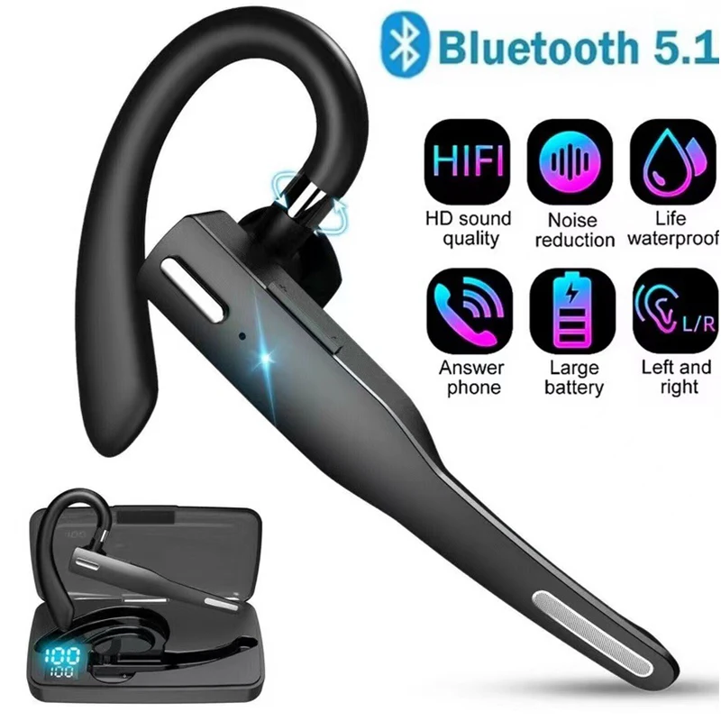 

YYK525 Hanging Ear Wireless Bluetooth Headset 5.1 Hands-free ENC Call Noise Reduction Driving Single Ear Business Headphones