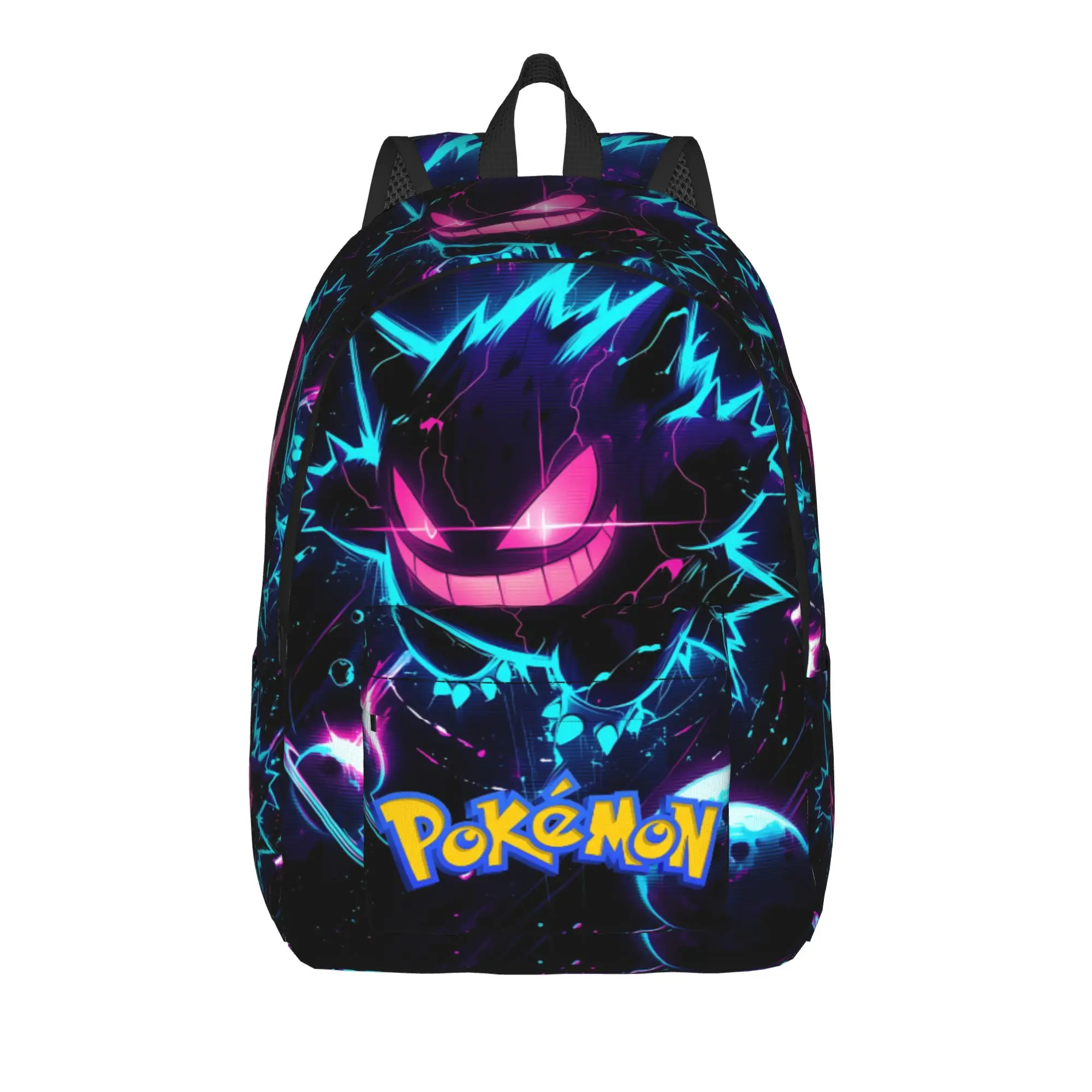Fashion Pokemon Gengar Pumpkin Halloween Backpack  Mochilas Portable Office Work Zipper Closure Rucksack