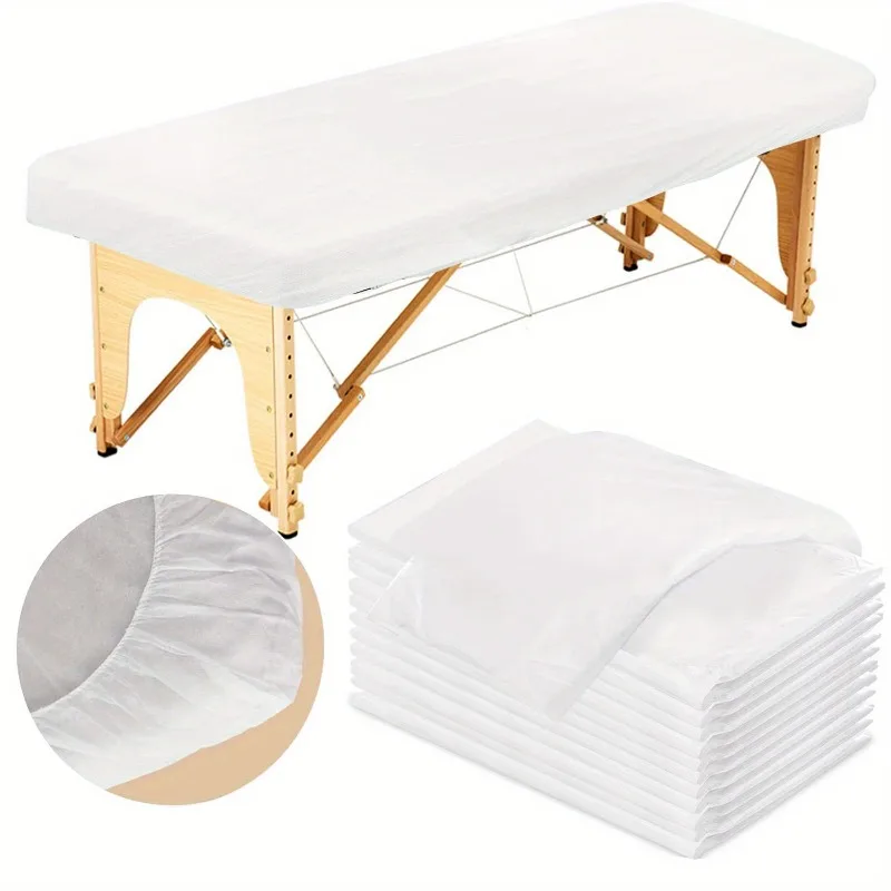 Disposable Non-Woven Bed Cover Waterproof Oil-Resistant Breathable Elastic Massage Sheet for Beauty Salon Spa Massage Bed Sheet