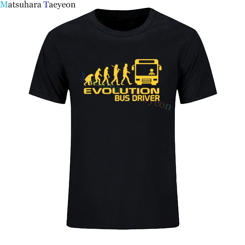 

NEW Fashion T-Shirt Men Evolution of A Bus Driver Print Mens T-Shirt Gift Funny Tee Shirt Unisex Tees