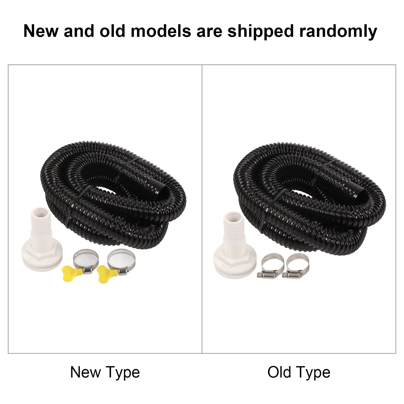 Bilge Pump Hose Plumbing Kit 1-1/8in Dia 5ft Flexible PVC Hose Chemical Resistance Thru Hull Fitting Heavy Duty for marine