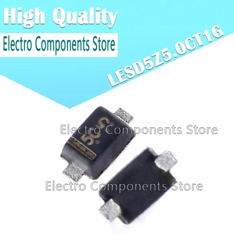 10PCS/Lot LESD5Z5.0CT1G (Marking 5C) SOD-523 0603 5V Reverse cut-off Bidirectional Electrostatic Protection ESD Diode