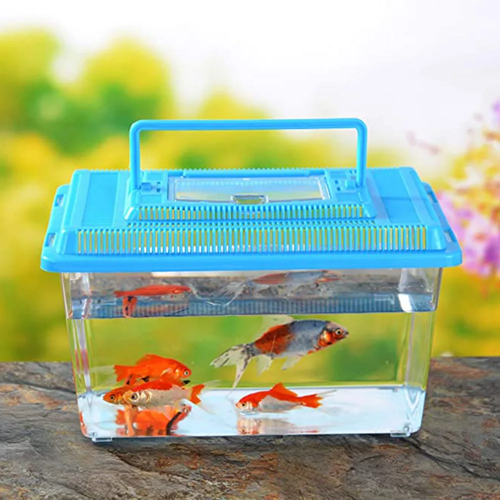 Portable Pet Breeding Box Transparent Tortoise Cylinder Goldfish Bowl Random Color Reptiles Pet Products