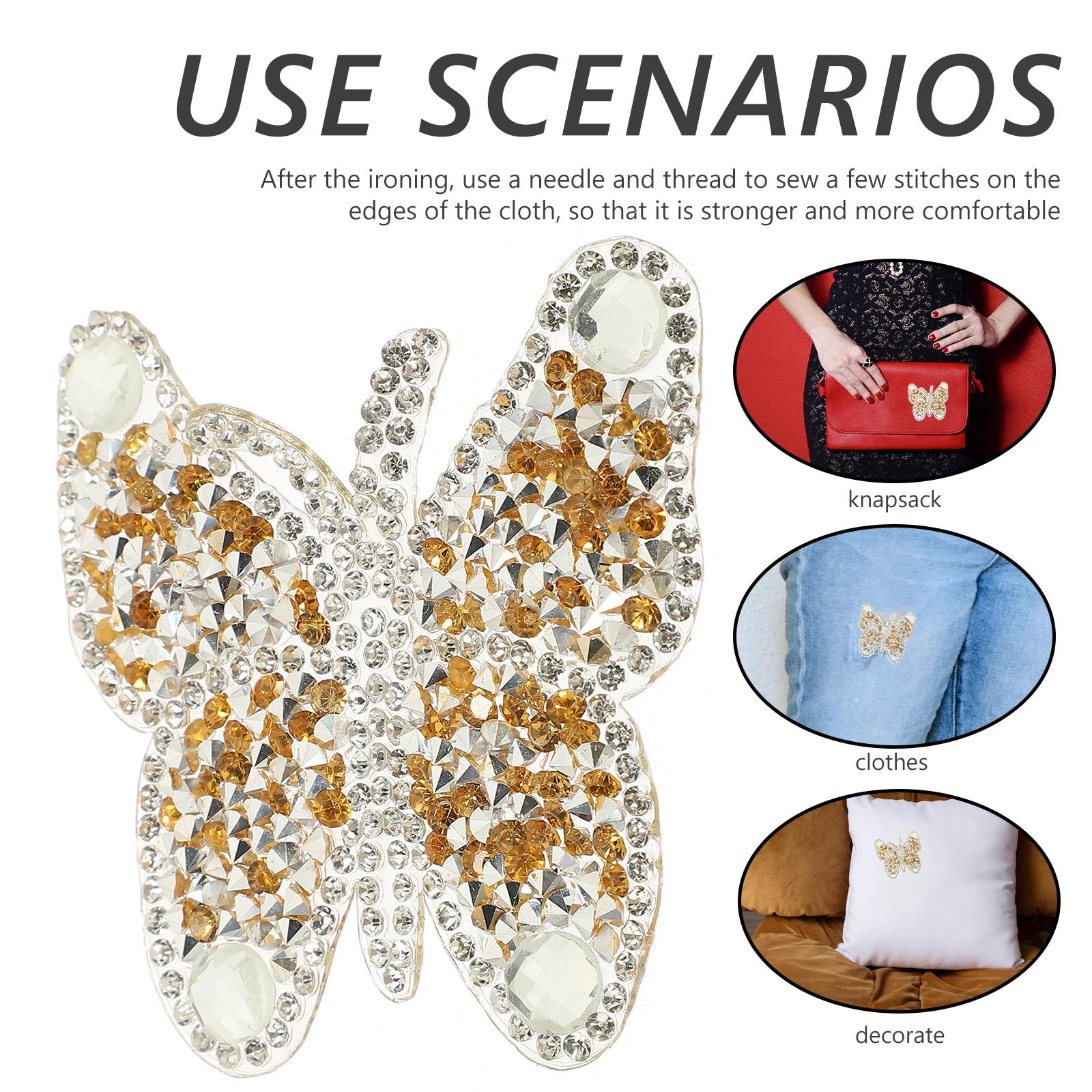

10 Pcs Rhinestone Auxiliary Materials Fabric Embroidery Patches Formal Dress Applique