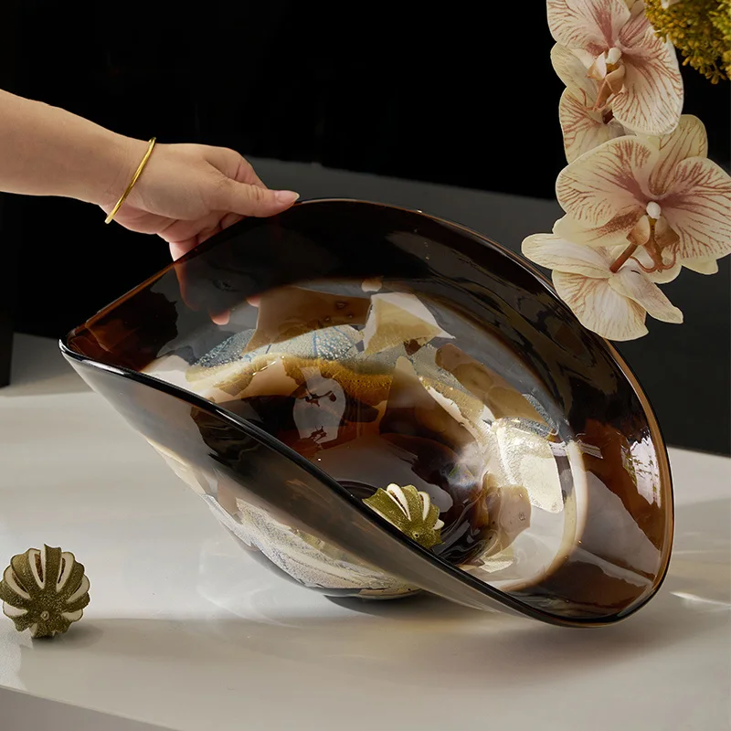 Entryway Ornaments Light Luxury High-Grade Light Fruit Plate Art Flower Decorative Hotel Living Room Tea Fruit Tray Several