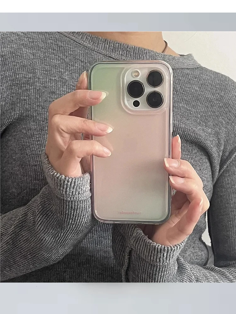 White Light Advanced Green Powder Gradient IMD Phone Case For iPhone 17 AIR 16 15 14 13 12 11 Pro MAX Plus Y2K Shockproof Cover view 6
