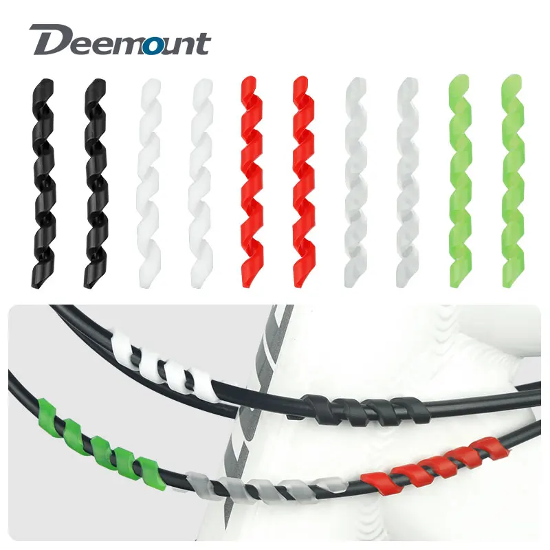 Deemount 5PCS/Lot Cycle Cable Minder Spiral Elastic Rubber Line Manager Bike Light Threading Cord Holder Controller Bicycle Part