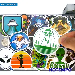 20/30/50PCS Retro Aliens Stickers Space Roswell ET UFO Funny Decals for Luggage Phone Laptop Helmet Bike Car Motorcycle Sticker 8 best sales stickers ufo - №4