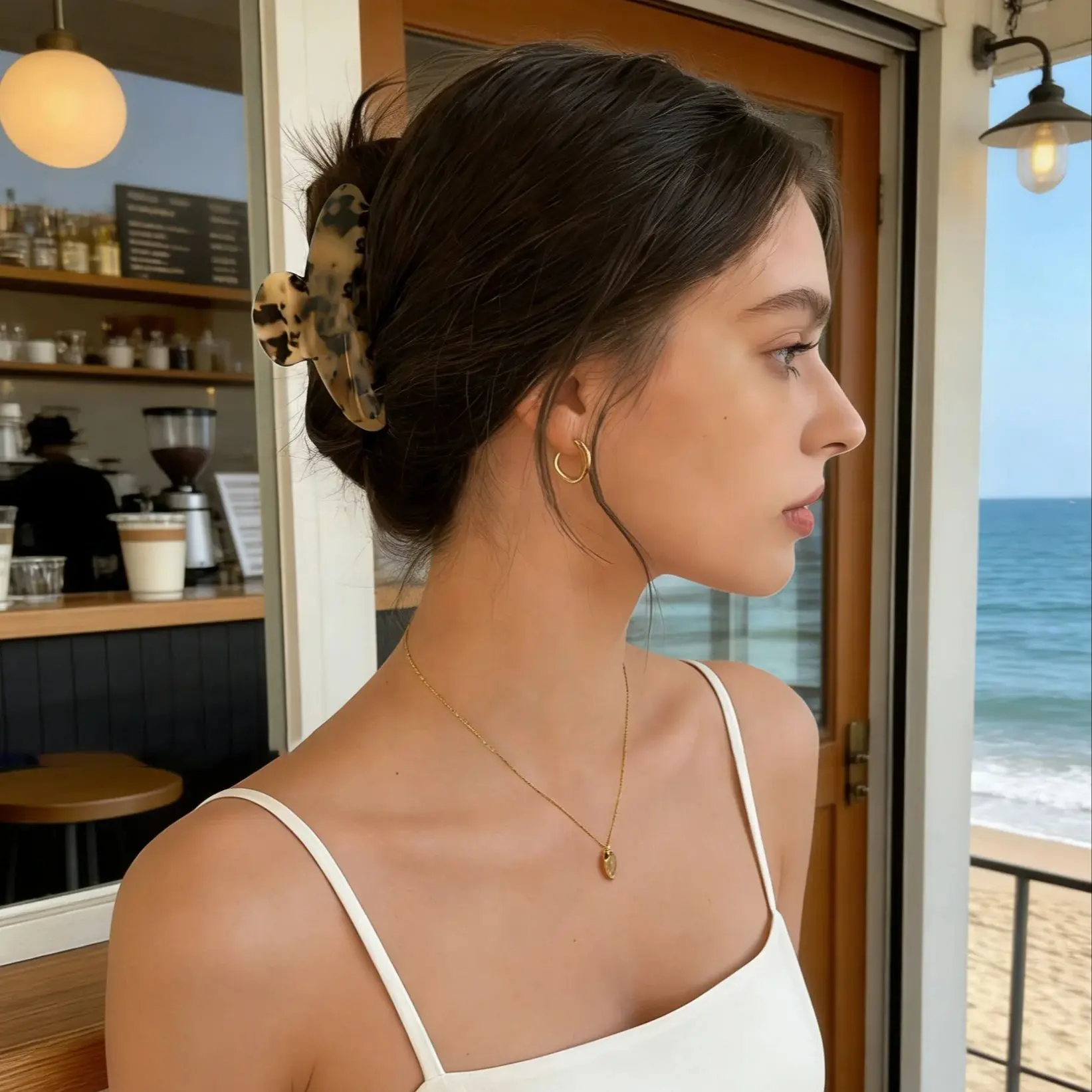 

Заколки-крабики из ацетата с мраморным, цветочным и леопардовым принтами — аксессуары для причесок на затылке головы