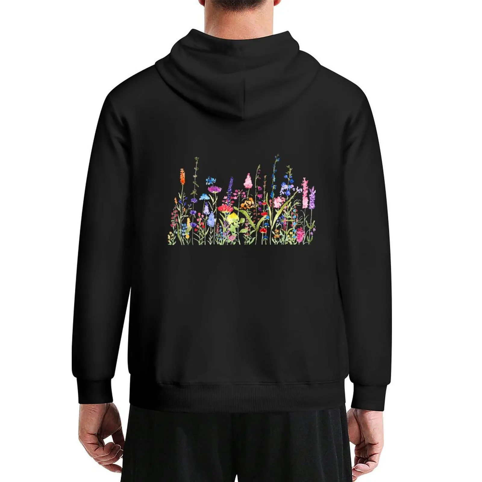 

hand painted colorful wild flower field Hoodie male clothes graphic t shirts men men wear blouse new in hoodies