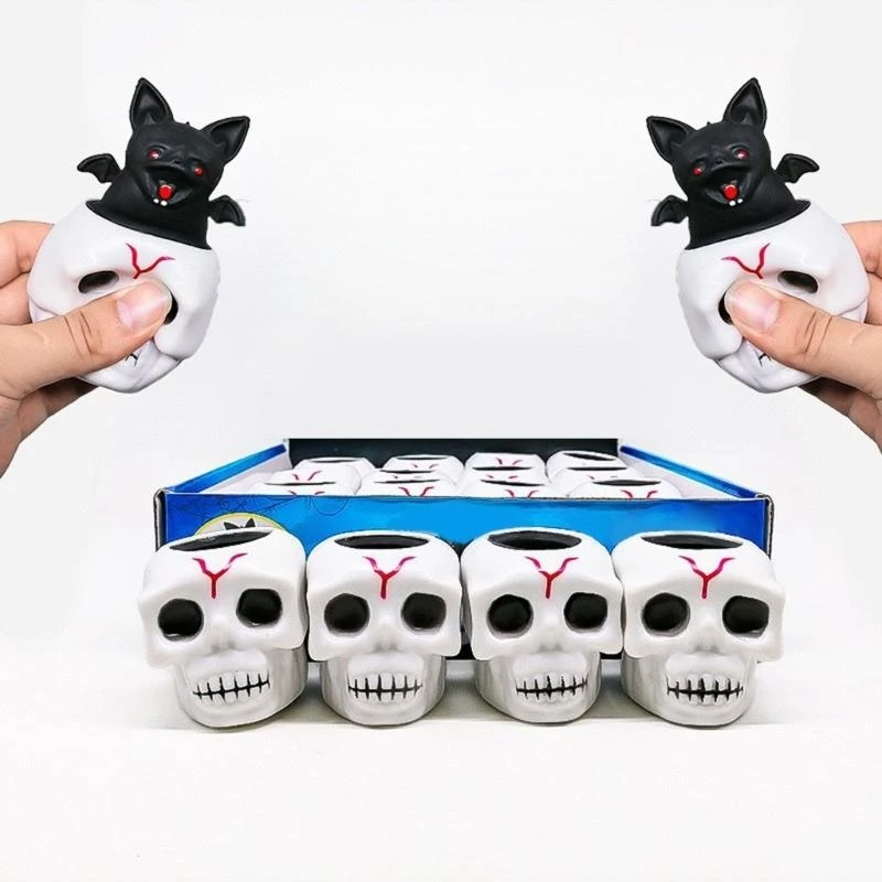 2 ''لعبة تخفيف التوتر للهالوين 16 قطعة لعبة تململ الضغط TPR للضغط من أجل الخفافيش المنبثقة لإضافة يد التوحد 15UB #4