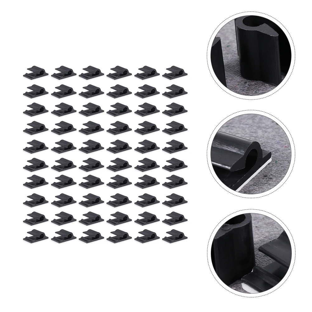 

60pcs Self-Adhesive Cable Clamps Wall Mount Cord Organizer Fixing Clips For Home Car Use Strong Durable Tidy Wire Management