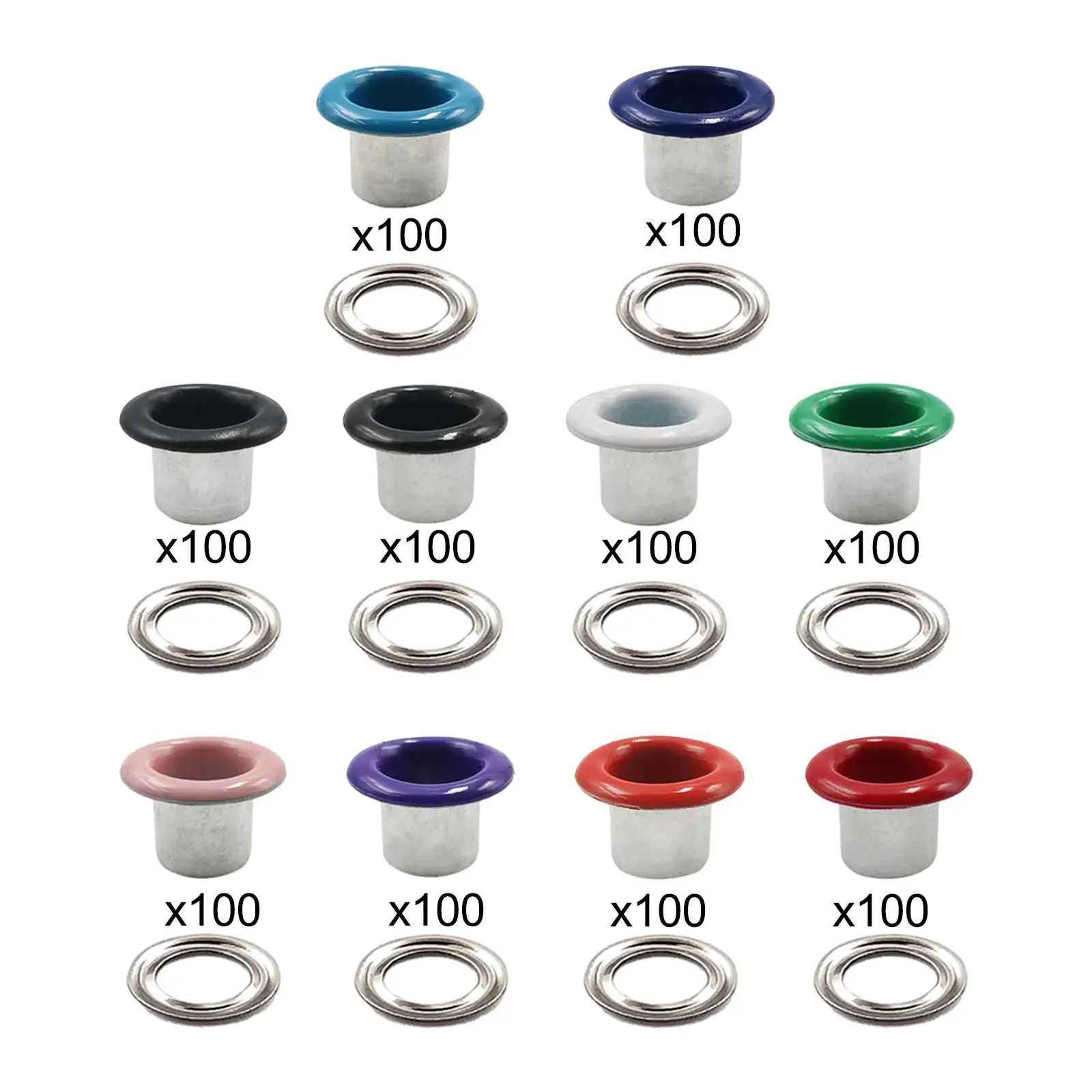 100Pcs Grommets Metal Eyelets Multifunction 5mm Heavy Duty Tiny Grommet Round