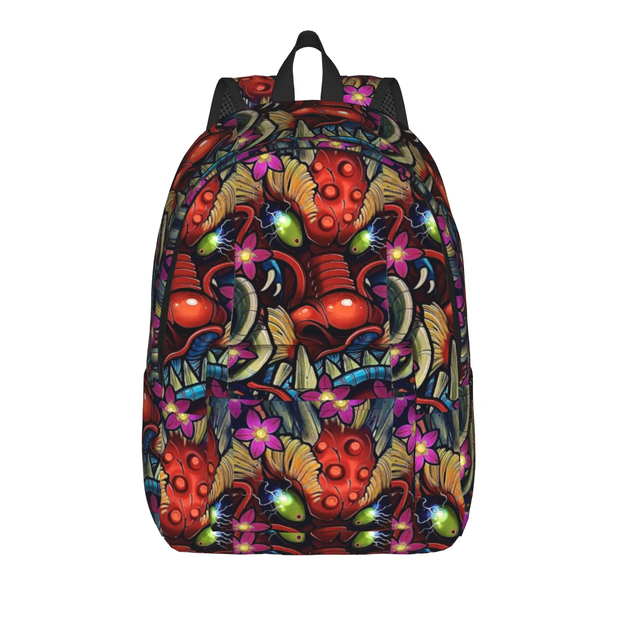 Novel Fun Spooky Red Demon Monster Backpack  Cycling Backpacks Boy Streetwear School Bags Custom Soft Rucksack