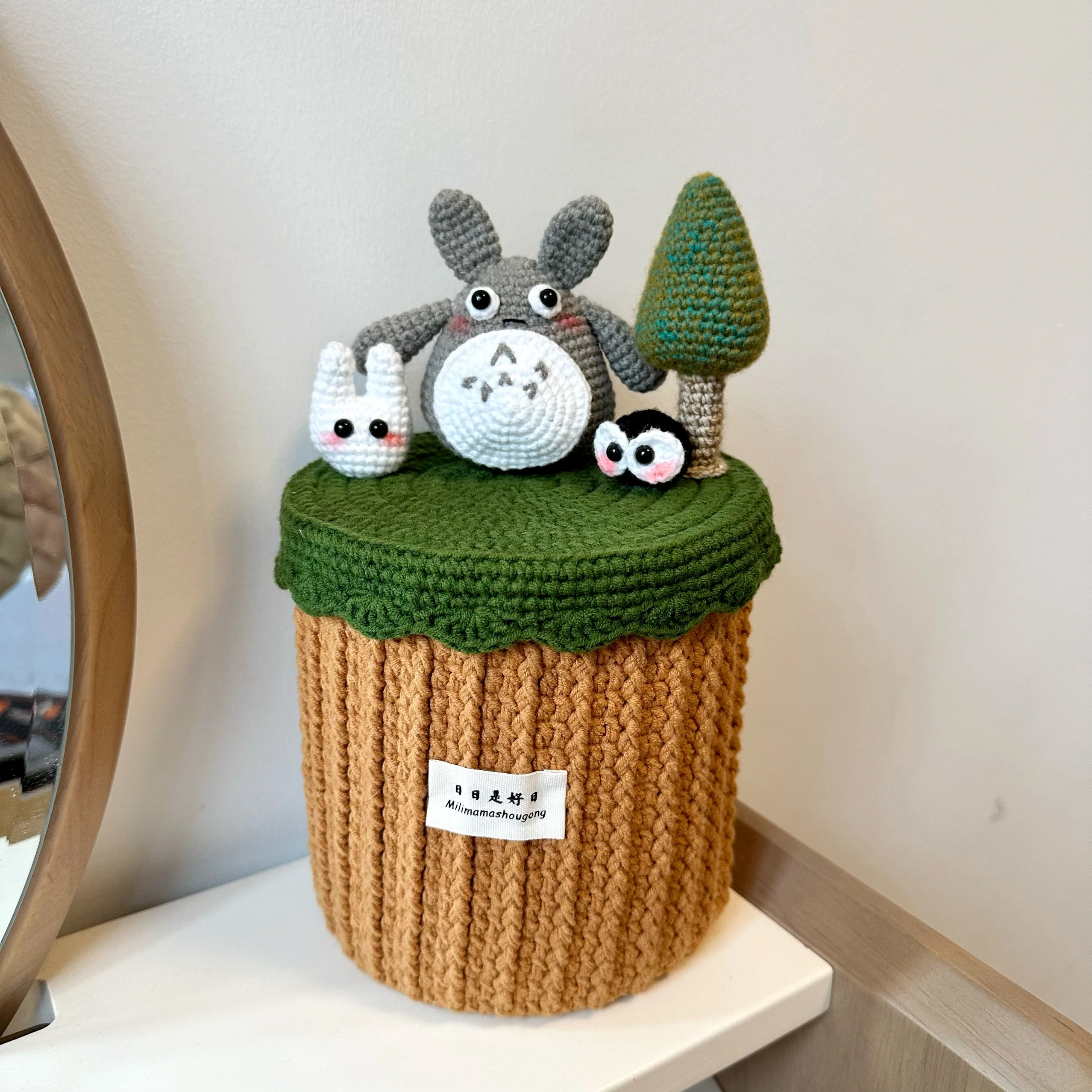 手作りdiy編み物糸かぎ針編み携帯電話スタンド材料キットギフトフォーチュックノルマラミュート収納バケツ