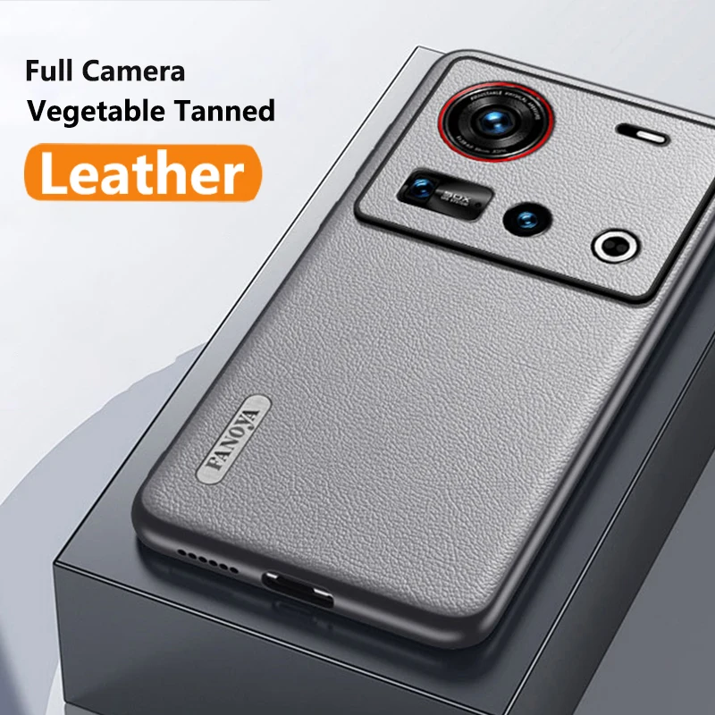 Case for ZTE nubia Z70 Ultra Luxury Armor Shockproof Full Coverage Camera Vegetable Tanned Skin Friendly Leather Cover