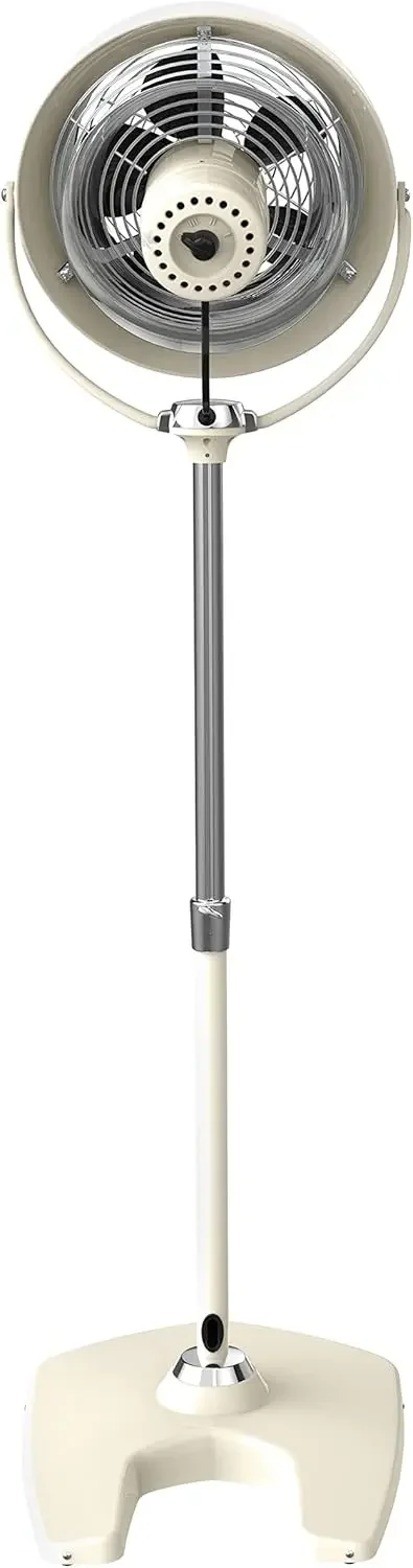 Vfan sr.台座ヴィンテージファン、冷却と装飾用のレトロな金属製スタンディングエアサーキュレーター、3スピード、調整可能な傾斜、白