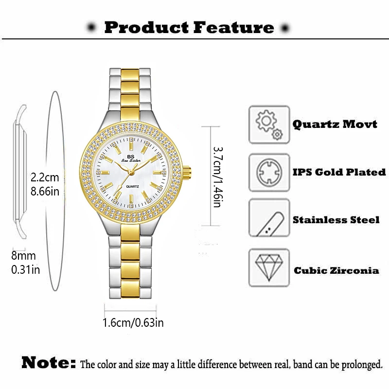 Fashion Casual Women Watch Elegant Luxury Brand Stainless Steel Strap Quartz Dress Watches For Woman Gifts