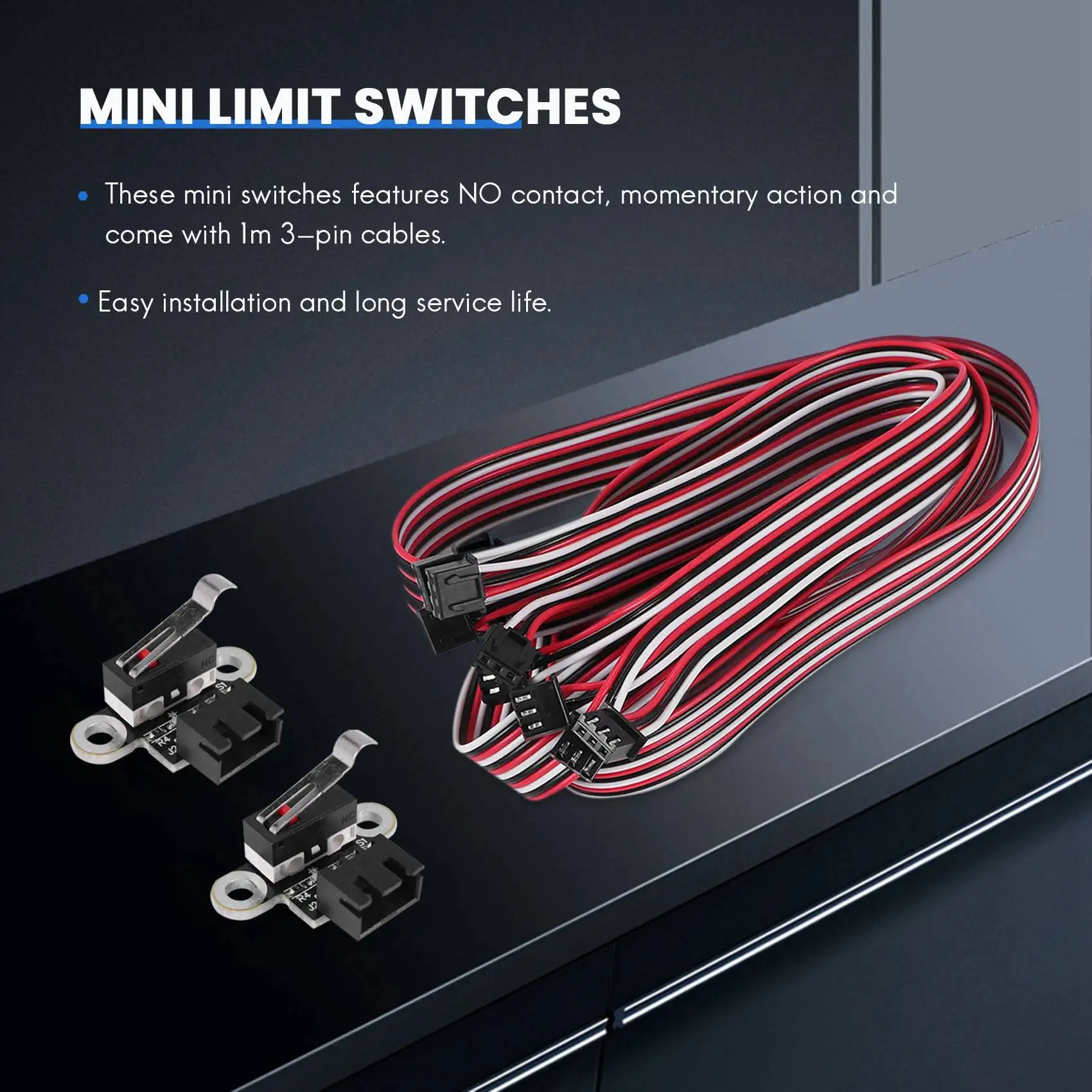 A36T-6PCS Mini Limit Switches With 1M 3 Pin Cable For 3018-Prover/3018-MX3/3018-Prover Mach3