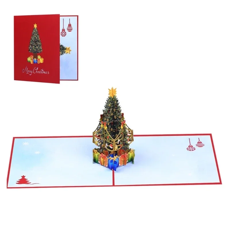 Unique 3D Christmas Tree Popup Card 3D Christmas Tree Holiday Card Popup Surprise Card with Note Space