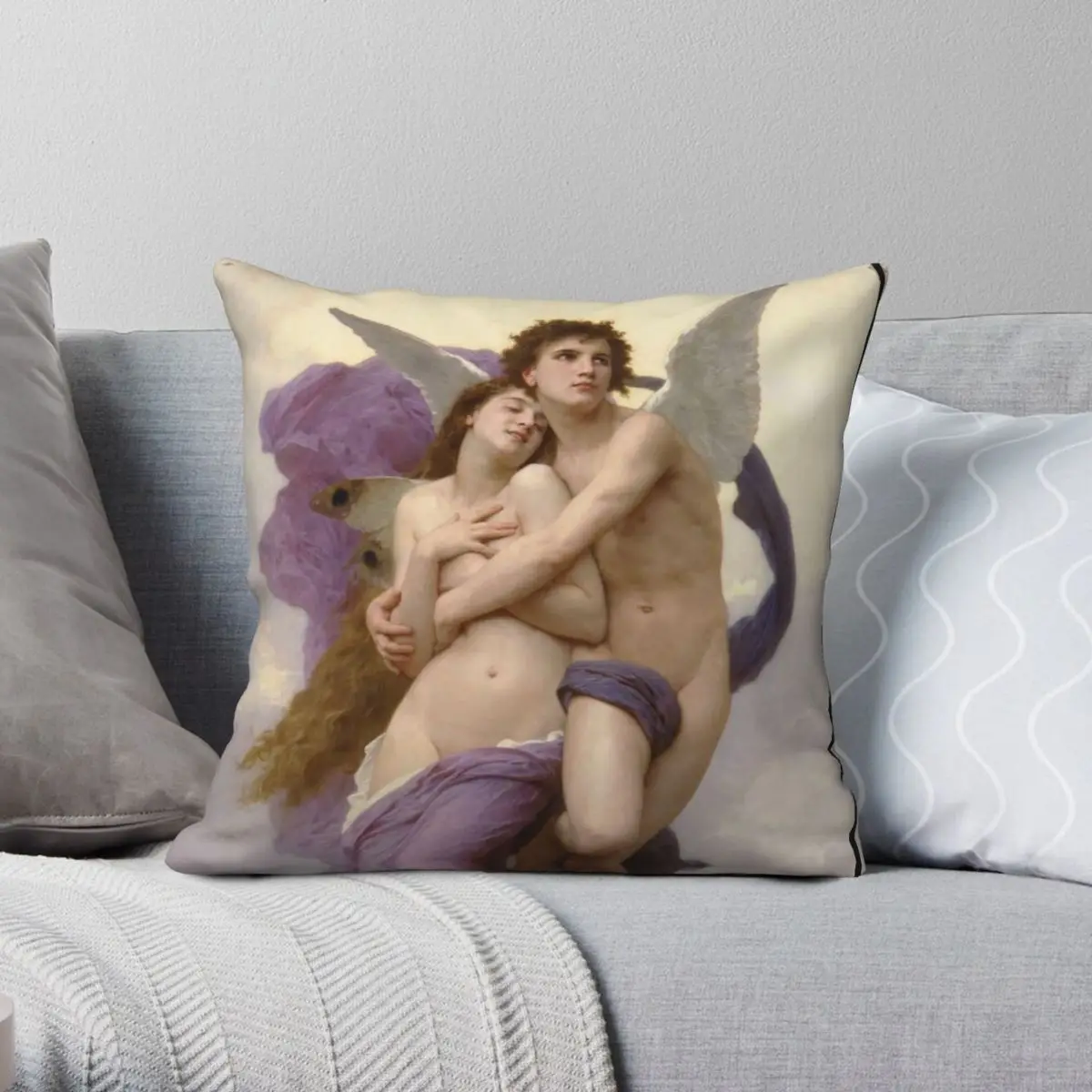 اختطاف Psyche William-Adolphe Bouguereau ساحة المخدة البوليستر الكتان المخملية الإبداعية كيس وسادة غطاء وسادة السيارة
