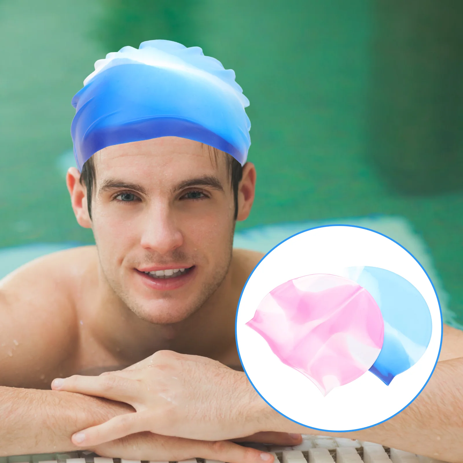 2 Pcs Silicone Swimming Cap Weaves Caps Professional Hats Water Proof Supply Silica Gel Anti-skid Extensions