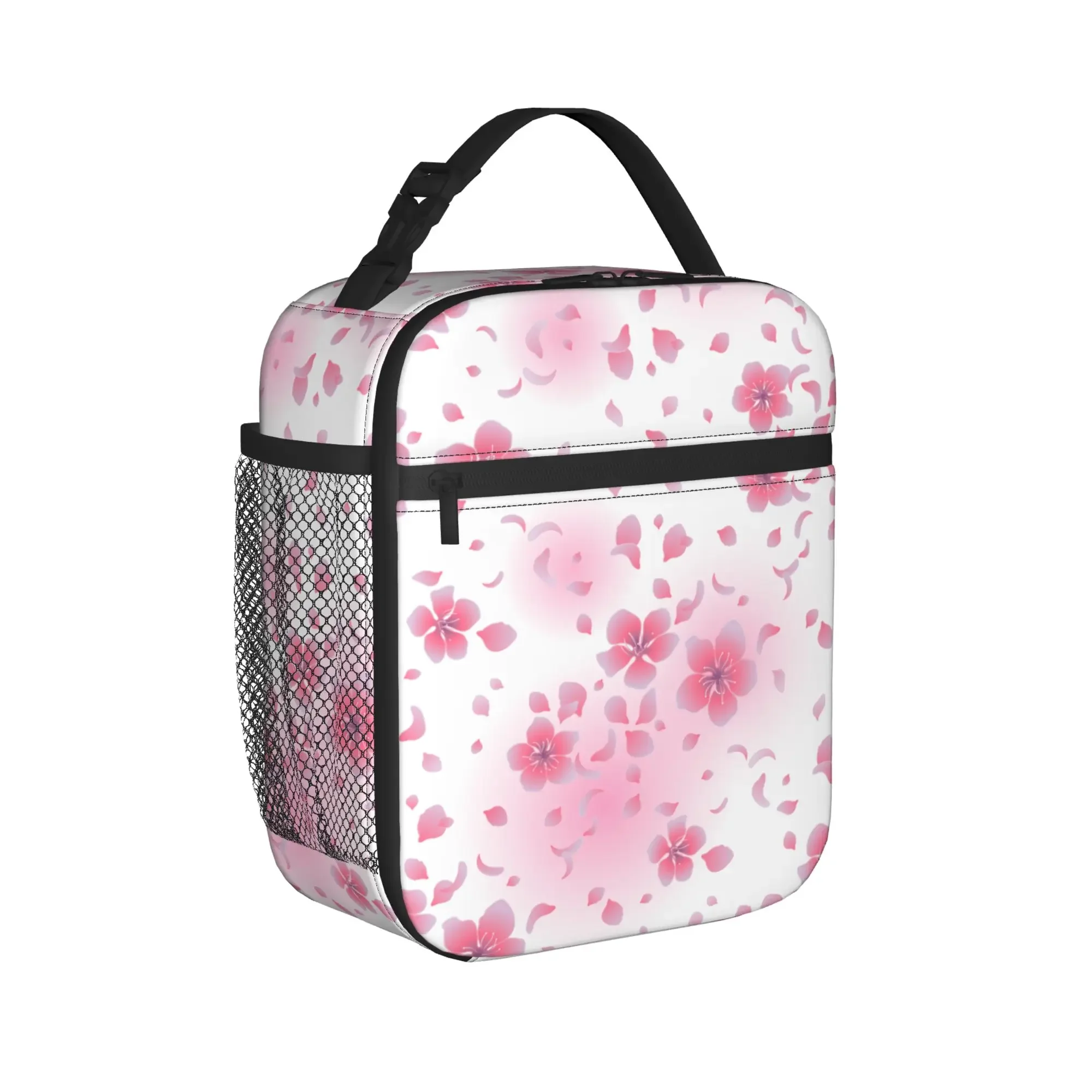Japanese Sakura Cherry Blossom Thermal Insulated Lunch Bags for Travel  Reusable Food Container Bags Thermal Cooler Food Box